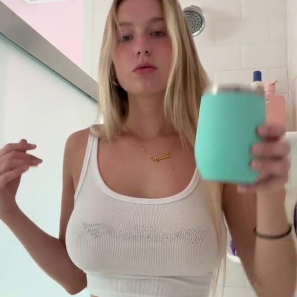 Aubrey Chesna Topless See Through Wet Top Video Leaked