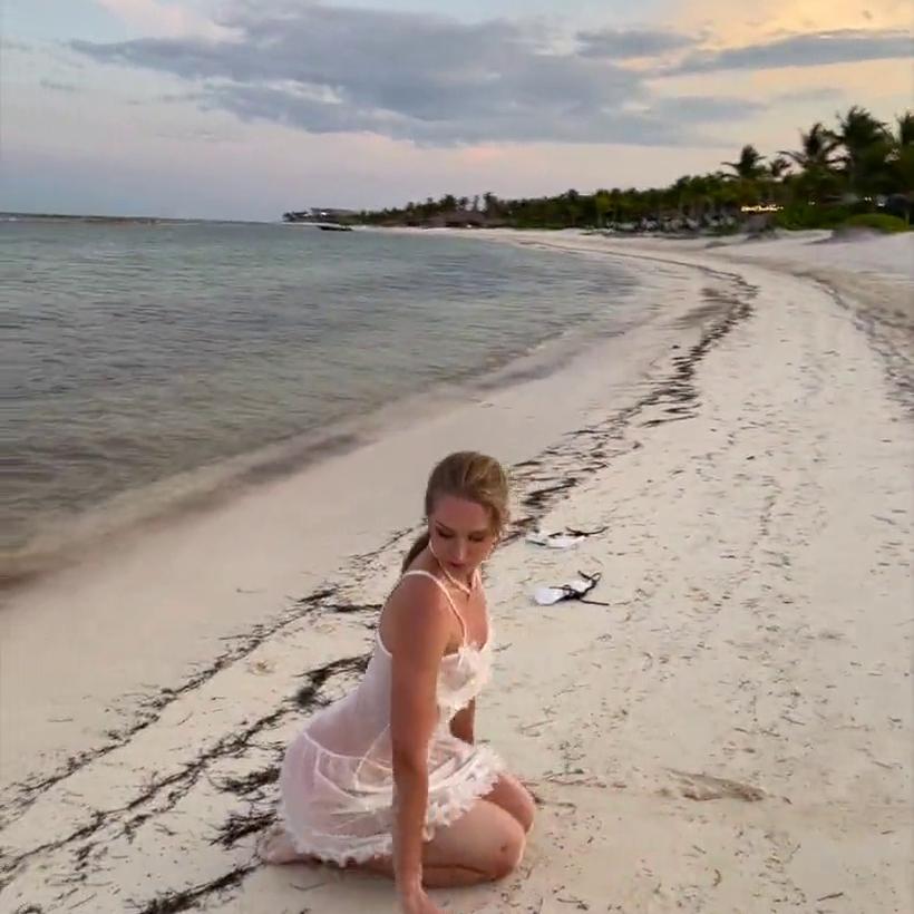 Caroline Zalog Nude Wet Sheer POV Video Leaked